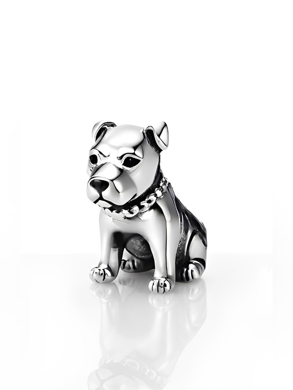 Pitbull with Chain Collar Charm